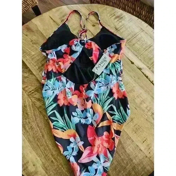 Ai'Mage Women's Tropical Hawaiian One Piece Bathing Suit Size M NWT - Picture 3 of 8